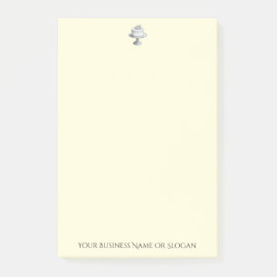 Elegant Cake Drawing Bakery Business Soft Yellow Post-it Notes