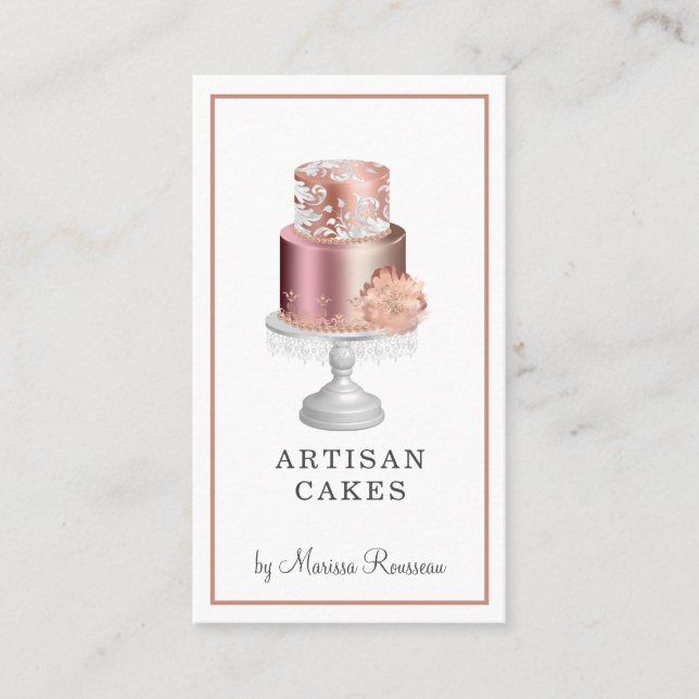 Elegant Cake Pastry Chef Baker Business Card (Front)
