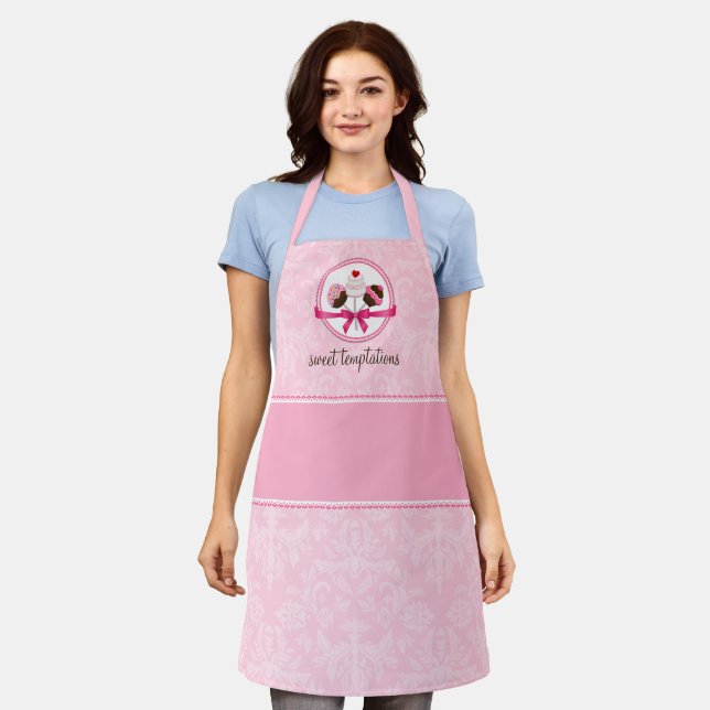 Elegant Cake Pops and Damask Apron (Worn)