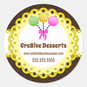 Elegant Cake Pops Bakery Packaging Seals