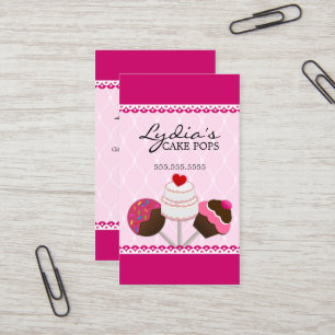 Elegant Cake Pops Bakeshop Business Card