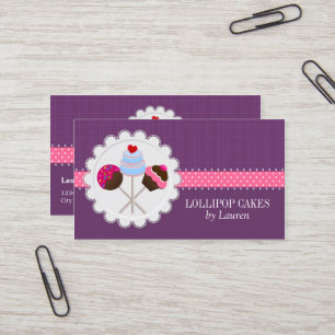 Elegant Cake Pops in Purple Business Card