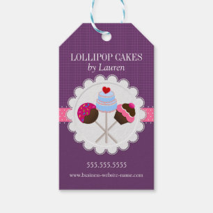 Elegant Cake Pops in Purple Gift Tags