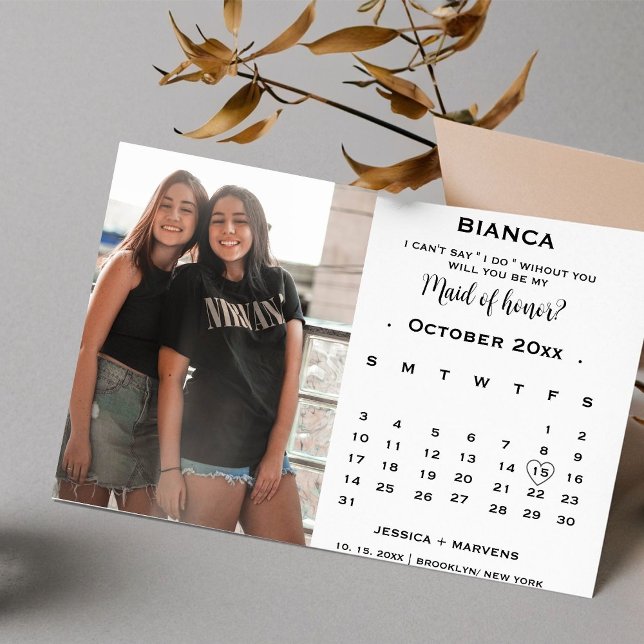 Elegant calendar maid of honour proposal   invitation (Creator Uploaded)