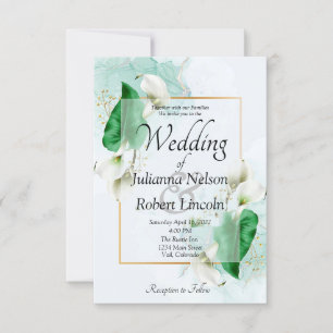 Elegant calla lilies wedding invitation