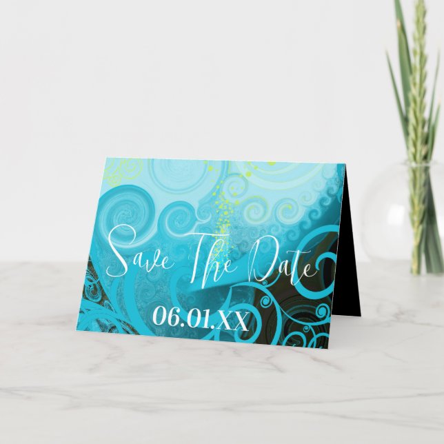 Elegant Calla Lily BlueBerry Swirls  Invitation (Front)