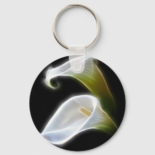 Elegant Calla Lily Flowers 4 Modern Key Ring