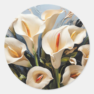 Elegant Calla Lily Flowers Classic Round Sticker