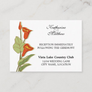 Elegant Calla Lily in Orange Reception Cards