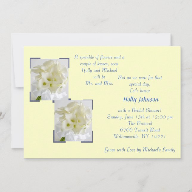 Elegant Calla Lily Invitation (Front)