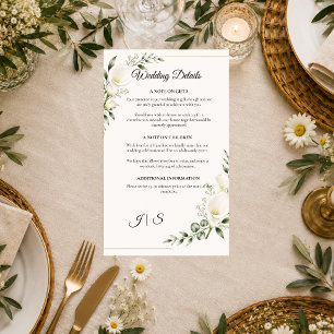 Elegant Calla Lily Minimalism Wedding Enclosure Card