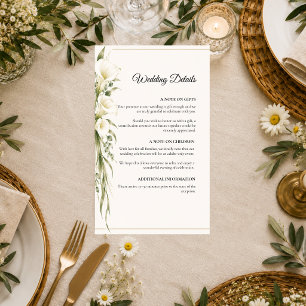 Elegant Calla Lily Romance Wedding  Enclosure Card