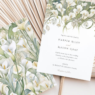 Elegant Calla Lily Wedding Delicate Pastel Florals Invitation