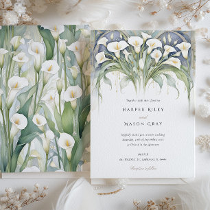 Elegant Calla Lily Wedding Delicate Pastel Florals Invitation