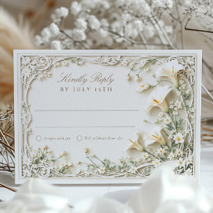 Elegant Calla Lily Wedding RSVP Card
