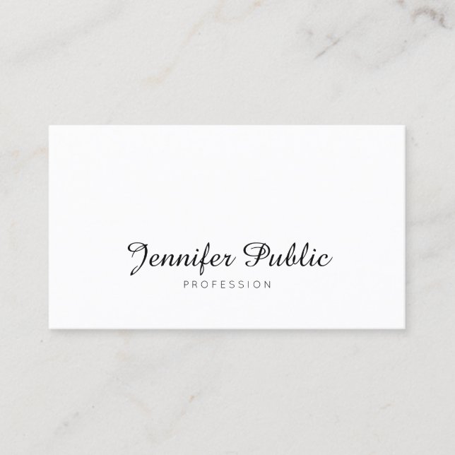 Elegant Calligraphed Design Sleek Professional Business Card (Front)