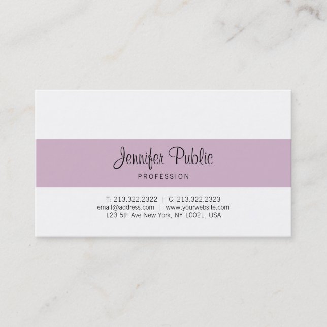 Elegant Calligraphed Design Trendy Minimalistic Business Card (Front)