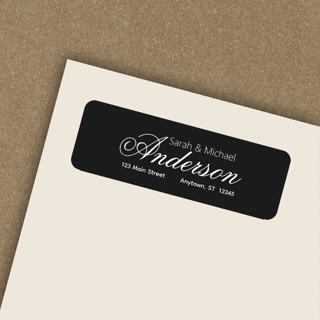 Elegant Calligraphic Script Black Return Address (Creator Uploaded)