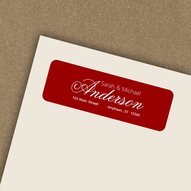 Elegant Calligraphic Script Red Return Address (Creator Uploaded)