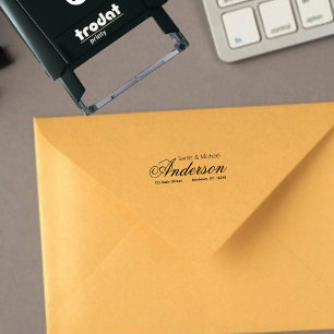 Elegant Calligraphic Script Return Address Self-inking Stamp