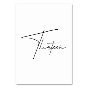 Elegant Calligraphic Wedding Table 13 table Number