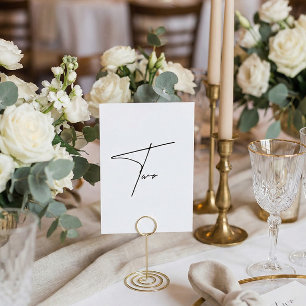 Elegant Calligraphic Wedding Table 2 table Number