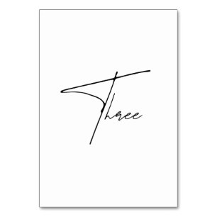Elegant Calligraphic Wedding Table 3 table Number