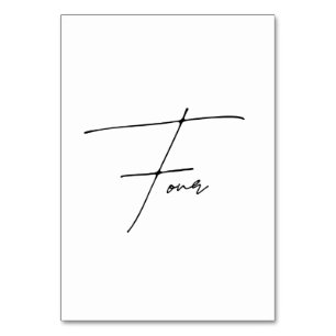 Elegant Calligraphic Wedding Table 4 table Number
