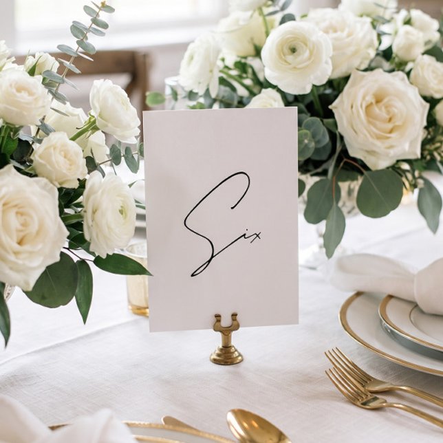 Elegant Calligraphic Wedding Table 6 table Number (Creator Uploaded)