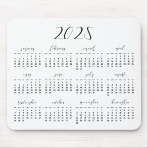 Elegant calligraphy 2022 calendar mouse mat