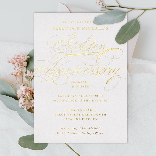 Elegant Calligraphy 50th Golden Anniversary Party (Creator Uploaded)