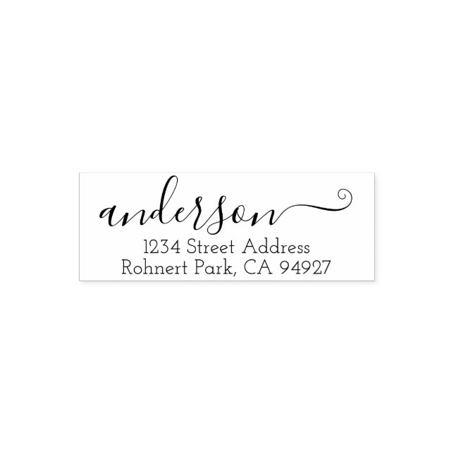 Elegant calligraphy Address Stamp With Script Font (Design)