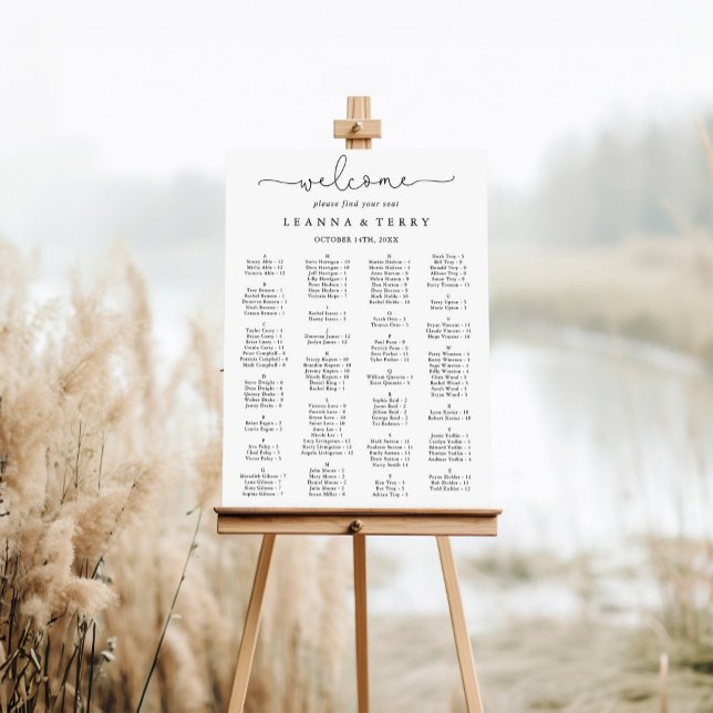 Elegant Calligraphy Alphabetical Seating Chart (Creator Uploaded)