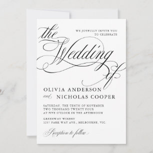 Elegant Calligraphy American Style Handwriting Invitation