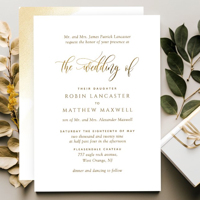  Elegant Calligraphy and Watercolor Formal Wedding Invitation (Creator Uploaded)