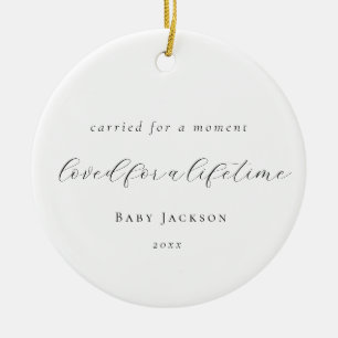 Elegant Calligraphy Baby Loss Memorial  Ceramic Tree Decoration