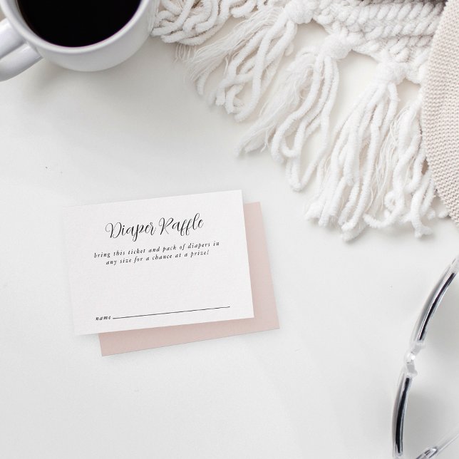 Elegant Calligraphy Baby Shower Diaper Raffle Enclosure Card (Creator Uploaded)