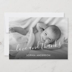 Elegant calligraphy Baby shower thank you card