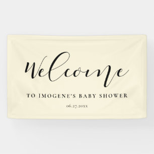 Elegant calligraphy Baby shower Welcome Banner