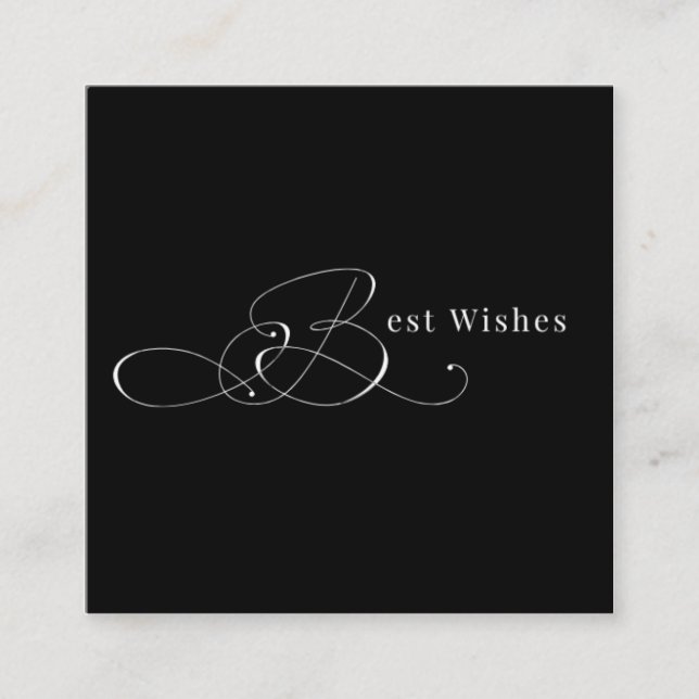 Elegant Calligraphy 'Best Wishes' Design Enclosure Card (Front)