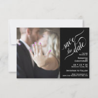 Elegant Calligraphy Black 2 Pane Photo Wedding