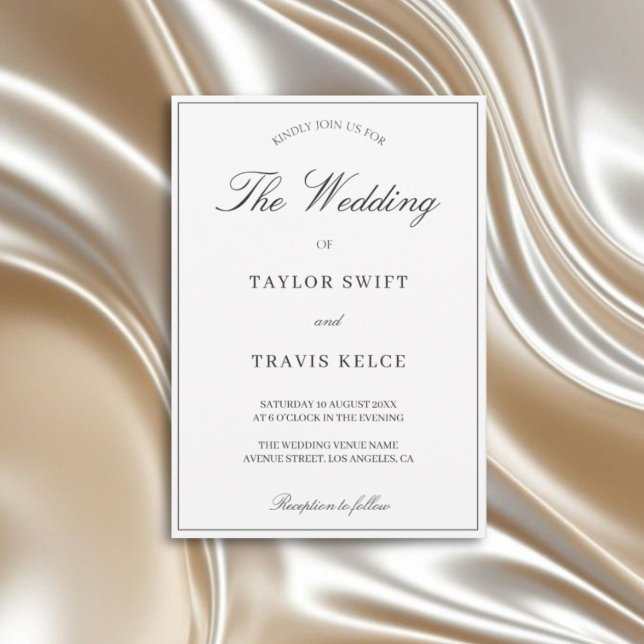 Elegant Calligraphy Black and White Wedding  Invitation (Creator Uploaded)