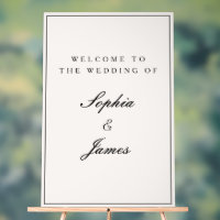 Elegant Calligraphy Black Frame Welcome Wedding
