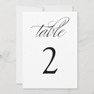 Elegant Calligraphy Black Wedding Table Numbers