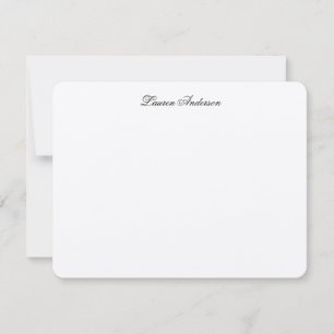 Elegant Calligraphy Black & White Flat Card