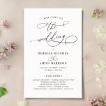 Elegant Calligraphy Black & White Wedding Program<br><div class="desc">Designed to coordinate with our Classic BnW wedding collection,  this customisable Ceremony program card,  features a sweeping script calligraphy text paired with a classy serif font in black. Background & text colours can be changed to match any colour theme. Matching items available.</div>