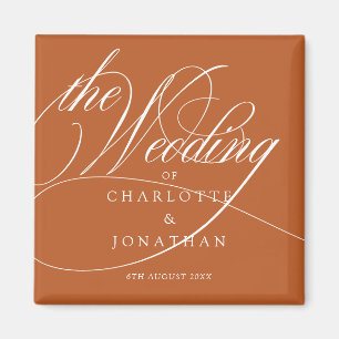 Elegant Calligraphy Bohemian Wedding Favours Magnet