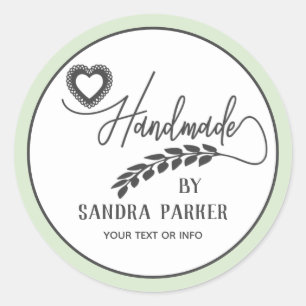 Elegant Calligraphy branch handmade Classic Round Sticker