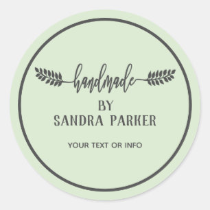 Elegant Calligraphy branch handmade Classic Round Sticker