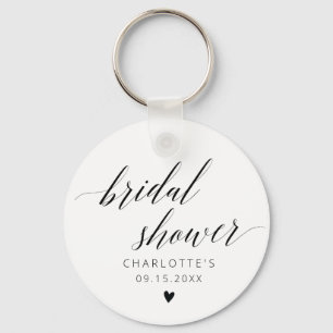 Elegant Calligraphy Bridal Shower Favours Key Ring